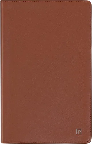 Miniatura 13 de Cuaderno de escritura clásico de cuero, tapa blanda, rayado estrecho, tabla de contenido y páginas numeradas Britannica Rojo