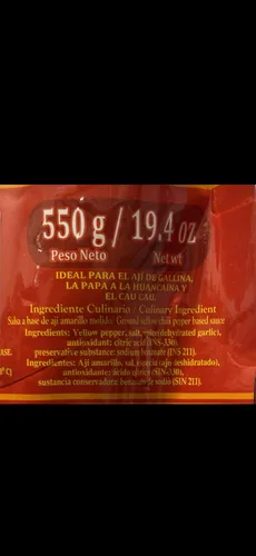 Miniatura 4 de Salsa de pimienta Aji Amarillo - Pimientos en pasta de chile amarillo peruano - No picante - 550 gramos - 19.4 oz