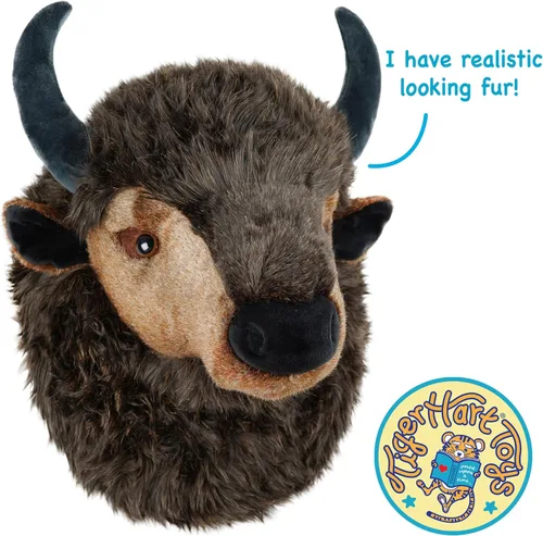 Miniatura 4 de TigerHart Brillo The Bison - Busto grande de peluche de 15 pulgadas con cabeza de búfalo