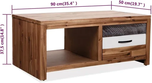 Miniatura 3 de Mesa de centro ajustable con compartimentos ocultos y estantes de almacenamiento ajustables, adecuada para sala de estar, oficina, balcón, madera
