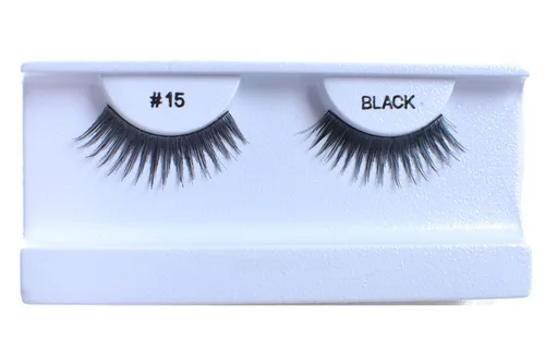 Miniatura 15 de 10 pares de pestañas postizas 100% cabello humano negro natural #99 negro (Black-99)