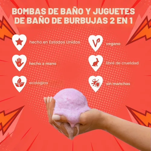 Miniatura 5 de Bombas de baño de superhéroes para niños con juguetes sorpresa en el interior (paquete de 6) - Bomba de burbujas grande para niños, niñas y niños