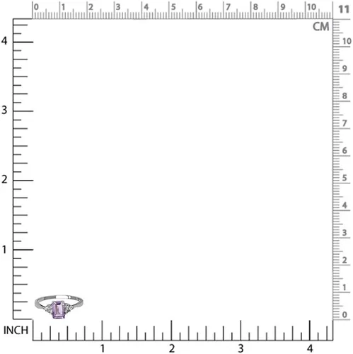 Miniatura 2 de Silvershake Anillo de compromiso de plata de ley 925 chapada en oro blanco o amarillo con piedra natal con forma octágona, de 0.276 x 0.197 in