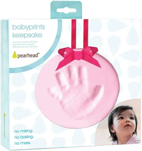 Miniatura 3 de Kit de adorno Pearhead Babyprints para la primera huella de mano o huella del bebé, fácil impresión de arcilla DIY sin hornear, regalo de recuerdo