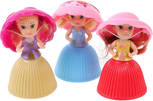 3 piezas de mini hermoso juguete de muñeca de pastel, sorpresa de magdalena princesa, juguetes para niños, divertido juego de regalo para niñas de 3