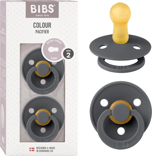 Miniatura 45 de BIBS - Paquete de 2 chupetes Bibs Colour, calmante, libre de bisfenol A, punta redonda, látex de goma natural Noche de vainilla