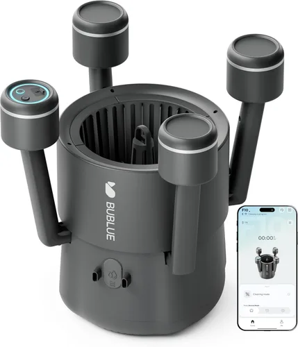 BUBLUE F10 - Robot desnatador de superficie de piscina (actualización 2026), limpiador de piscina con control de aplicación, potente succión, filtro
