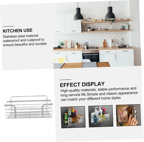 Miniatura 8 de ARTIBETTER Estante para secar platos, 2 unidades, estante de acero inoxidable, estantes de metal, organizador de alimentos, estante de baño