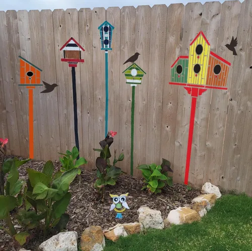 Miniatura 6 de Plantillas de valla de jardín para exteriores, plantillas de casa de pájaros grandes, plantilla de dibujo reutilizable para valla de jardín