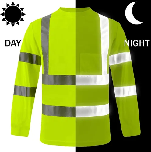 Miniatura 4 de BeautyWill Camisa de seguridad con logotipo personalizado Hi Vis Class2 Camisa reflectante de alta visibilidad con bolsillo Camisa de trabajo
