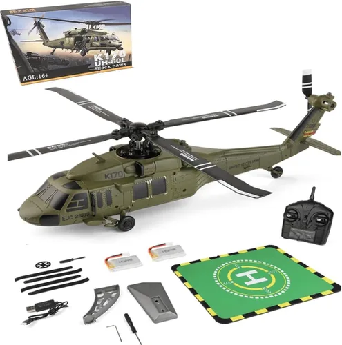 Helicóptero RC K170 UH60L, helicóptero de control remoto para adultos principiantes, 2.4G 4CH RC Plane 6 ejes giroscopio altitud aeronaves militares