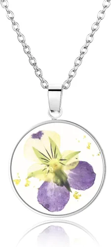 Miniatura 142 de Pressed Flower Necklace Gift for Women Personalized Handmade Necklaces Birth Flower Necklace