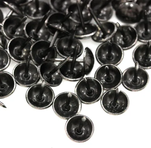 Miniatura 3 de BetterJonny - 500 tachuelas de tapicería decorativas para muebles, 0.669 x 0.433 in, tachuelas de metal negro para el pulgar para muebles tapizados