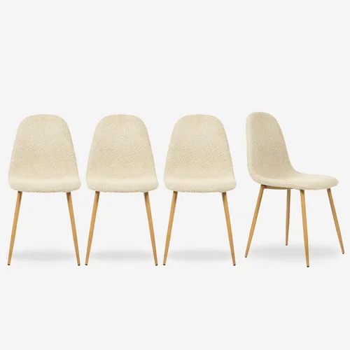 FurnitureR Silla de comedor moderna tapizada de cuero de mediados de siglo, silla de comedor sin brazos con patas de metal negro, ahorro de espacio