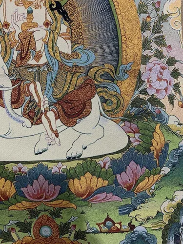 Miniatura 6 de Budismo tibetano Thangka Samantabhadra Guanyin Tangka Fengshui mural colgante de pared para decoración del hogar, tapiz de meditación