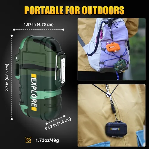 Miniatura 7 de LcFun Paquete de 2 Encendedores Impermeables, Encendedores de Antorcha para Exteriores Resistentes al Viento Recargables de Butano - SIN Butano