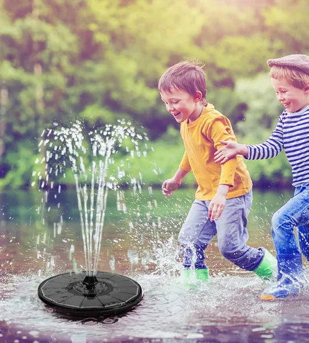 Miniatura 6 de Yzert Panel solar de vidrio con batería de 2200 mAh, fuente de agua solar flotante de 3.5 W con 4 varillas fijas, bomba solar para baño de pájaros