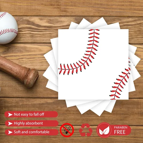 Miniatura 4 de 96 platos de papel de béisbol y servilletas para fiesta, platos de fiesta de béisbol, servilletas y tenedores, juego de vajilla desechable
