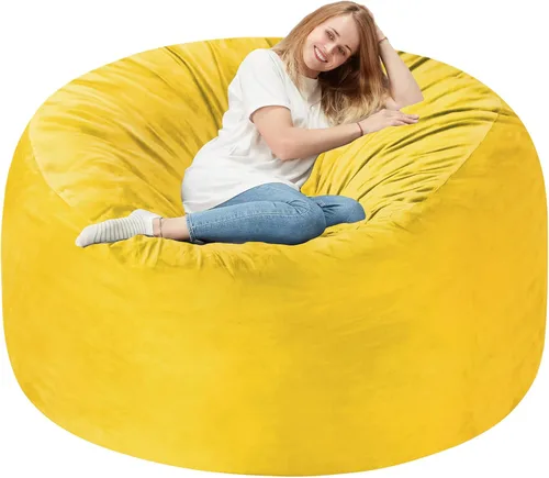 Miniatura 72 de Homguava - Sillón puff de 3 pies Sillón estilo puff grande de 3 pulgadas con relleno de espuma viscoelástica, sofá suave con funda de terciopelo