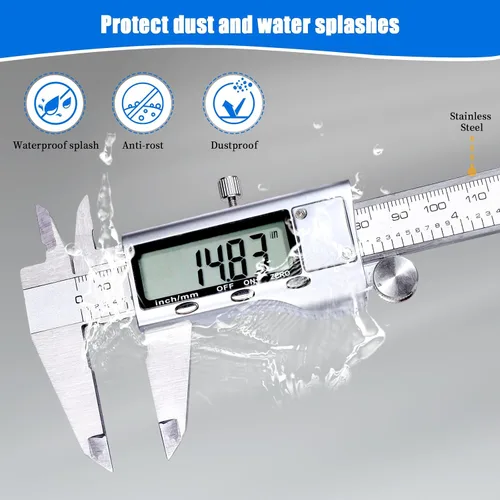 Miniatura 7 de Herramienta de medición de calibre digital, herramienta de medición de calibre con acero inoxidable, calibre vernier digital de micrometro con dial