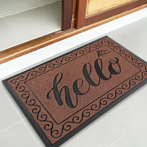 Miniatura 7 de Yimobra Tapetes de bienvenida para puerta delantera, 29.5 x 17 pulgadas, resistente, impermeable, para puerta exterior, entrada exterior, Granate