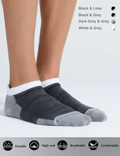 Miniatura 3 de CelerSport - Calcetines para correr, deportivas, para hombre y mujer, 6 unidades, con cojín, corte bajo, con pestaña.