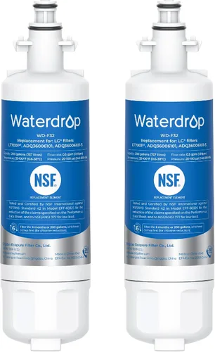 Waterdrop 469690 ADQ36006101 Filtro de agua para refrigerador, repuesto para LG® LT700P®, ADQ36006102, Kenmore® 9690, LFXS30766S, LFXS24623S, FML-3,