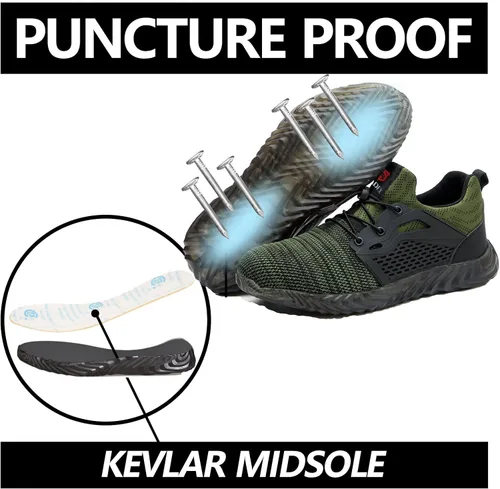 Miniatura 43 de SUADEX Zapatos deportivos con punta de acero para hombres y mujeres, indestructibles, ligeros, cómodos, antideslizantes, puntera compuesta