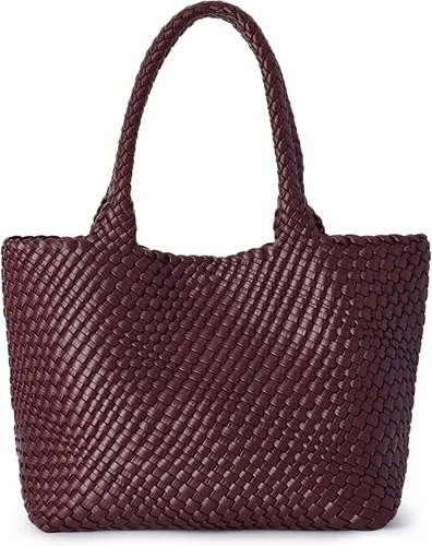 Miniatura 18 de Bolso de hombro tejido para mujer, asa superior de moda, piel vegana suave