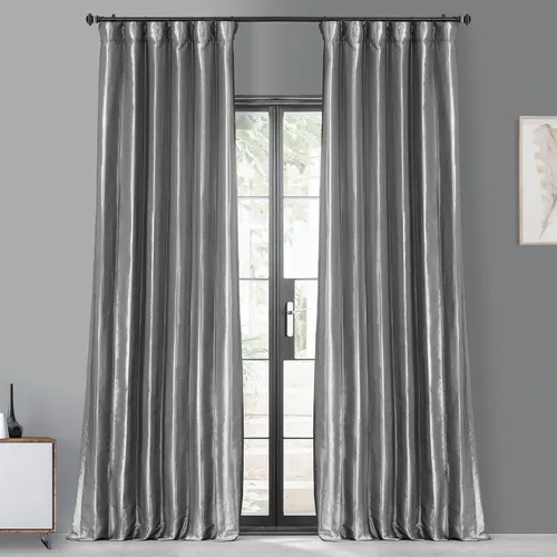 Miniatura 11 de HPD Half Price Drapes - Cortinas opacas para dormitorio y sala de estar - Cortina opaca de tafetán de seda sintética 127 x 213 cm (1 panel), Beige
