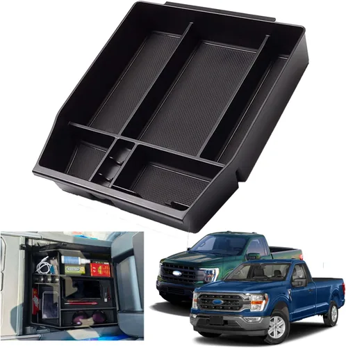 Miniatura 9 de Bandeja de consola F150 2018, bandeja organizadora de consola central para Ford F-150 Raptor 2015-2020, reposabrazos medio, caja de almacenamiento