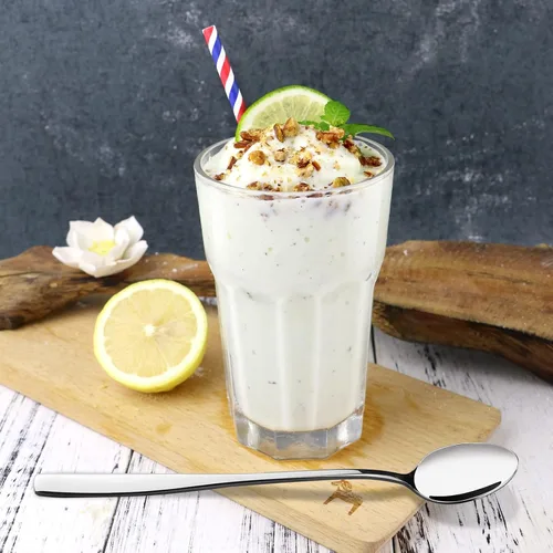 Miniatura 6 de Cuchara de té de crema helada de acero inoxidable de mango largo, juego de 12