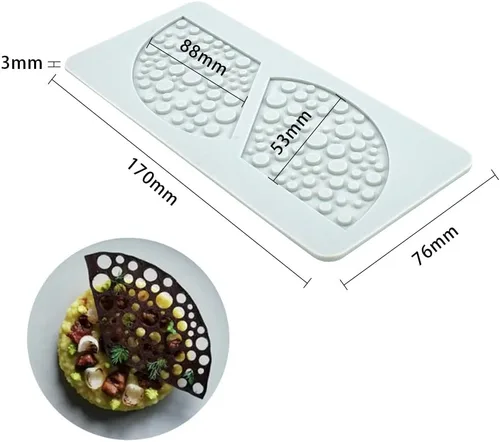 Miniatura 4 de Molde de fondant de sector hueco, 2 cavidades, patrón de sector 3D, molde de silicona para chocolate, caramelo, azúcar, manualidades, decoración
