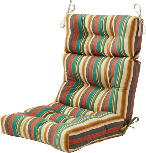 Greendale Home Fashions Adobe Stripe - Cojín para silla de respaldo alto para exteriores (44 x 22 pulgadas)