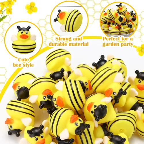 Miniatura 3 de Jexine 24 piezas de patos de goma, 4 estilos, juguetes de goma, divertidos y adorables, regalos de juguete para fiesta de cumpleaños, juguetes