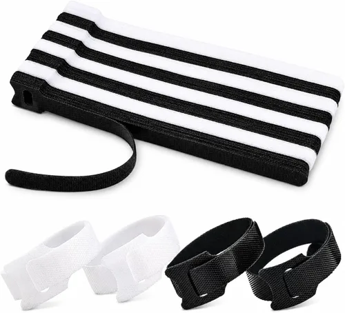 Miniatura 11 de 70 bridas de cables reutilizables color rosa, para organizar cables, reutilizables, para electrónica, de gancho y bucle para computadora, de 4, 6, 8