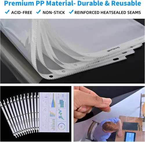 Miniatura 7 de Protectores de hojas de 500 páginas, protector de página de 8.5 x 11 pulgadas, protectores de páginas de plástico transparente mejorados