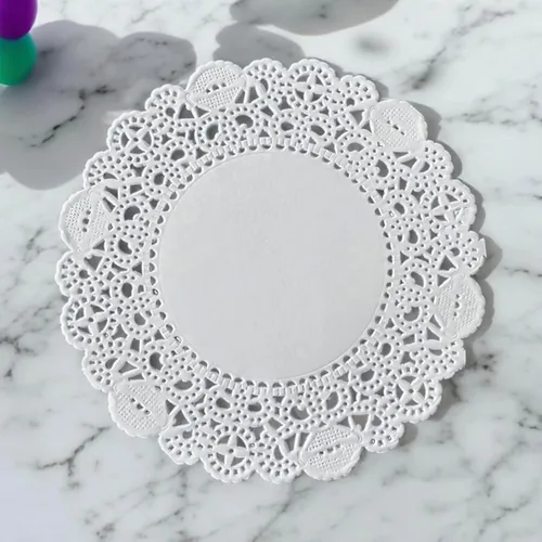 Miniatura 4 de Tapones de encaje de papel blanco de 4 pulgadas, paquete de 150, 3 diseños (50 cada uno), tapetes redondos para manualidades, envoltura de regalos