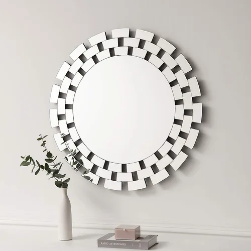 Miniatura 10 de KOHROS Crush Diamond Espejo de baño de 36 x 24 pulgadas, espejos de cristal para decoración de pared, espejo de pared rectangular para baño, entrada