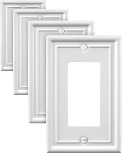 Miniatura 9 de Paquete de 2 placas decorativas de pared, placa de cubierta de toma de corriente eléctrica de níquel satinado para receptáculo, interruptor
