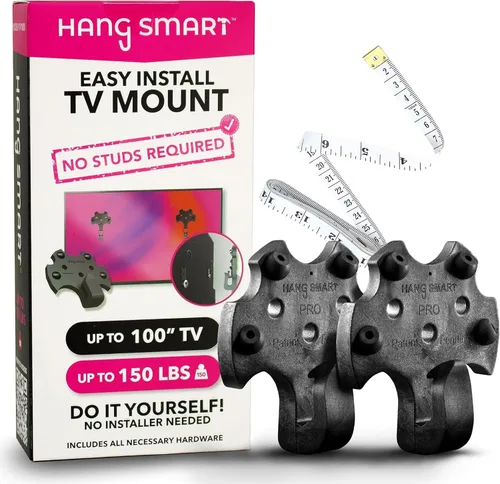 HangSmart TV® - Soporte de pared sin pernos, original y patentado, fácil instalación, bricolaje para televisores de 19 a 100 pulgadas, soporta hasta