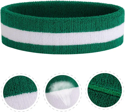 Miniatura 84 de ONUPGO - Conjunto de diadema y muñequeras deportivas para el sudor, hechas de algodón con bucles, muñequeras, contra humedad