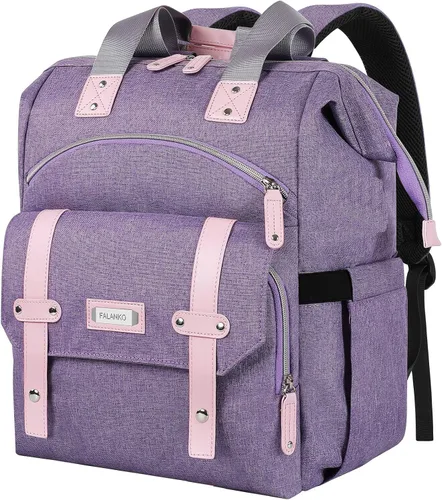 Miniatura 12 de Mochila para portátil para mujer, para trabajo de doctoras, profesoras, enfermeras, de 15.6 pulgadas, mochila universitaria de apertura amplia