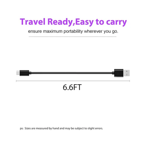 Miniatura 7 de Cable de carga rápida USB-A a USB-C de 6.6 pies para iPad Pro de 12.9 pulgadas (3ª 4ª 5ª 5ª 6ª generación) de 11 pulgadas de 4ª/3ª/2ª/1ª