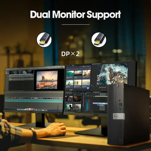 Miniatura 3 de Dell Computadoras de escritorio OptiPlex 7070 Windows 11, 9ª generación Intel 6 Core i5-9500, 32GB DDR4 Ram 512GB SSD, WiFi inalámbrico integrado 6e