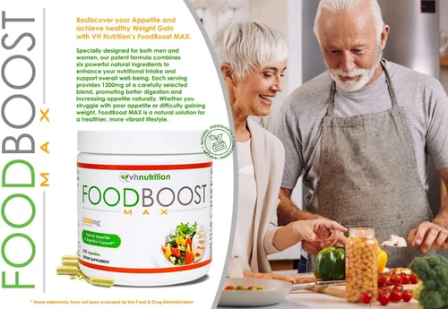 Miniatura 3 de VH Nutrition FoodBoost MAX 1300 mg Estimulante del apetito* Píldoras de aumento de peso* para hombres y mujeres Formulado con genciana, cúrcuma