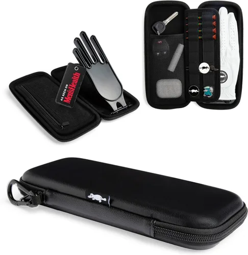 Platypus Golf Co. Golfing Caddie - Estuche organizador de viaje de EVA con camisetas de bambú y marcador de bolas, moldeador y soporte de guante
