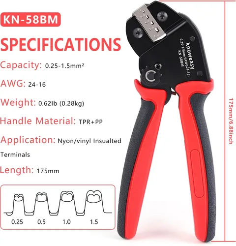 Miniatura 2 de Knoweasy Herramienta de crimpado Jst con 590 conectores JST-XH Kit - Crimpadora de ahorro de trabajo de 24-16 AWG para AMP-TE 2.8/4.0/4.8/6.3
