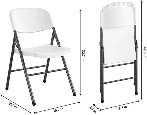 Miniatura 3 de Cosco 6028632 - Silla plegable Cosco de 32.5 x 21.75 pulgadas, color blanco