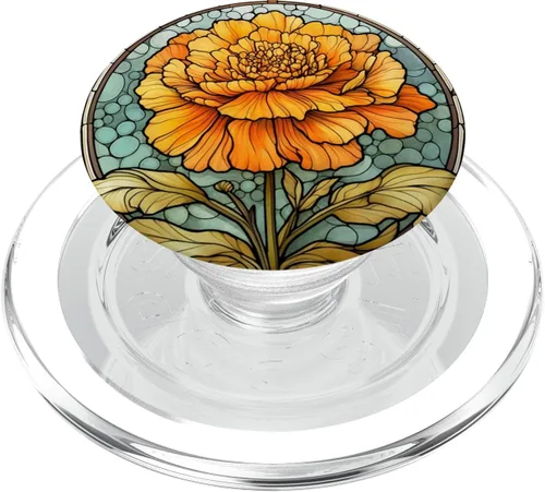 Miniatura 8 de PopSockets PopGrip estándar con diseño floral de flores de caléndula